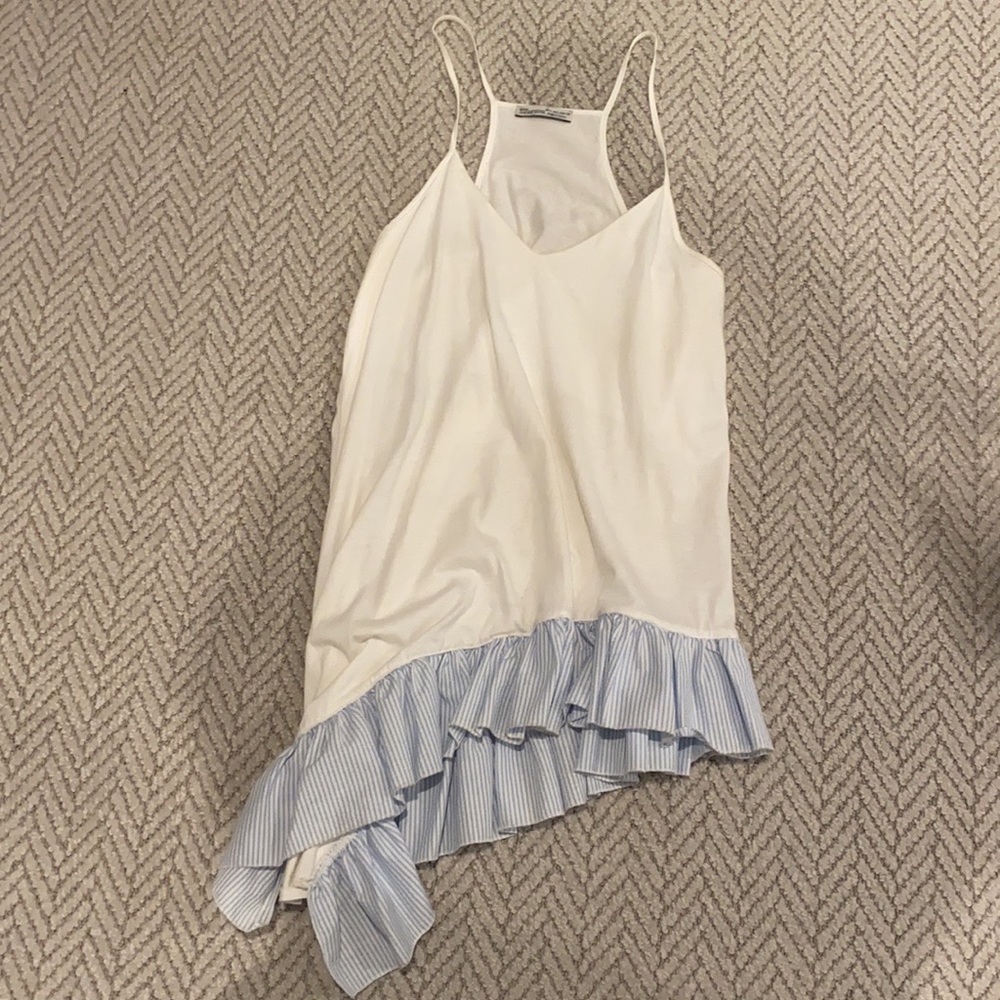 Zara cami with sear sucker ruffle